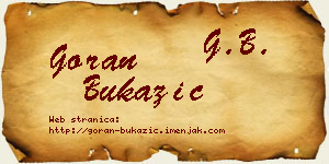 Goran Bukazić vizit kartica
